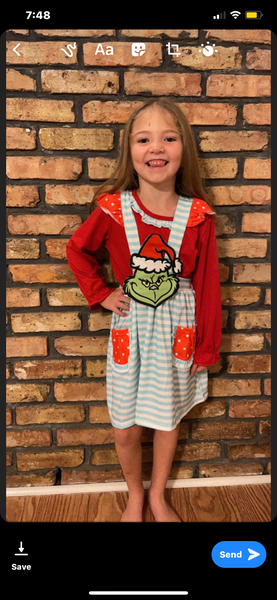 Girls 2025 grinch dress